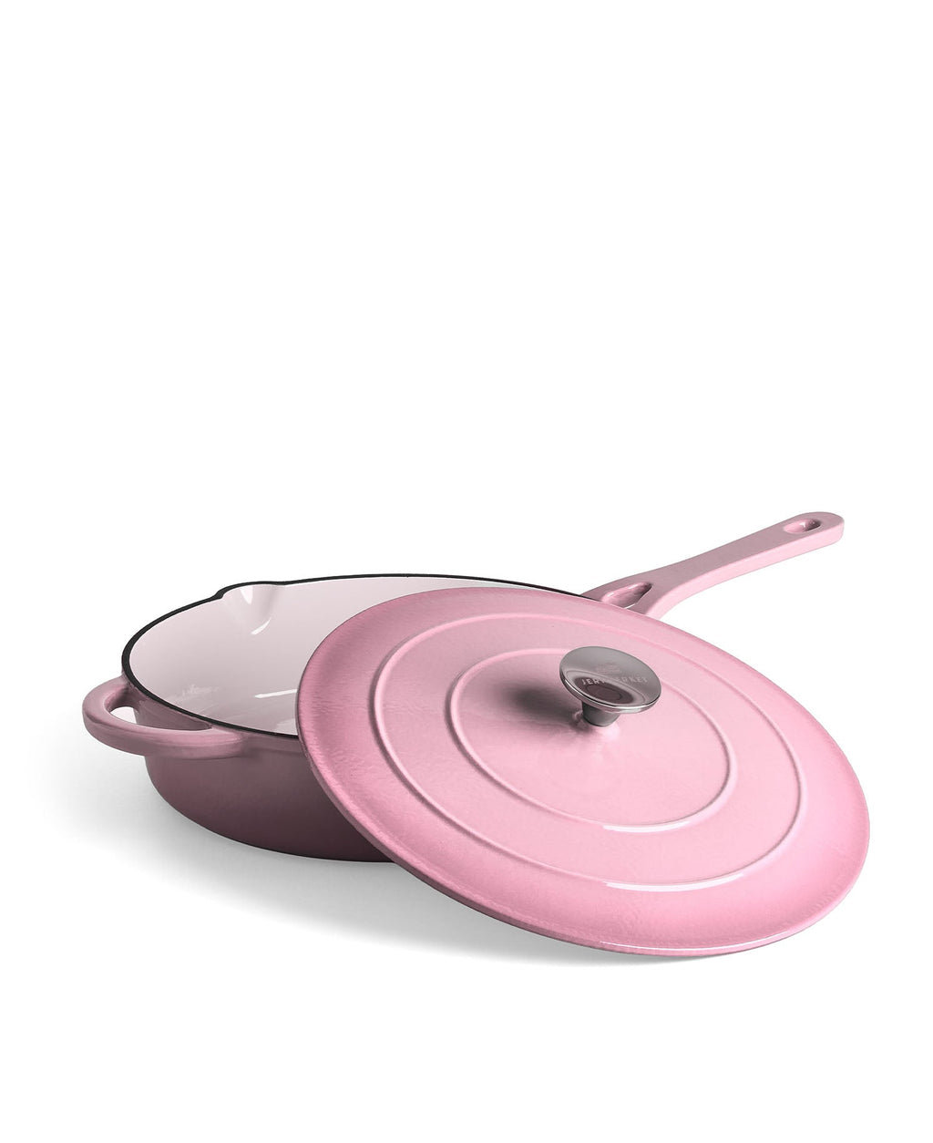 Caçarola Baixa de Ferro Fundido com Tampa 28 cm de diâmetro Rosa Retro