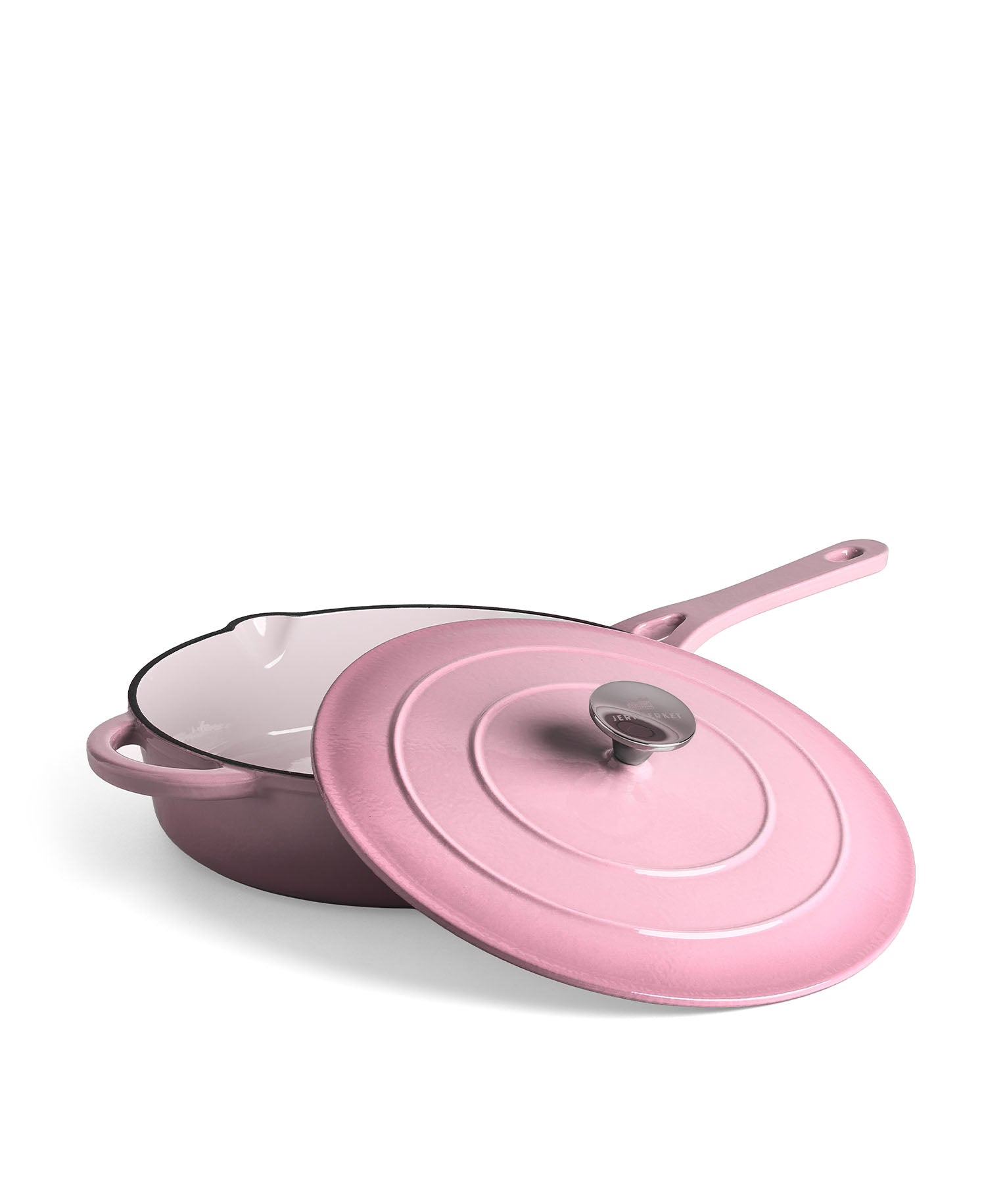 Caçarola Baixa de Ferro Fundido com Tampa 28 cm de diâmetro Rosa Retro