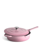 Caçarola Baixa de Ferro Fundido com Tampa 28 cm de diâmetro Rosa Retro
