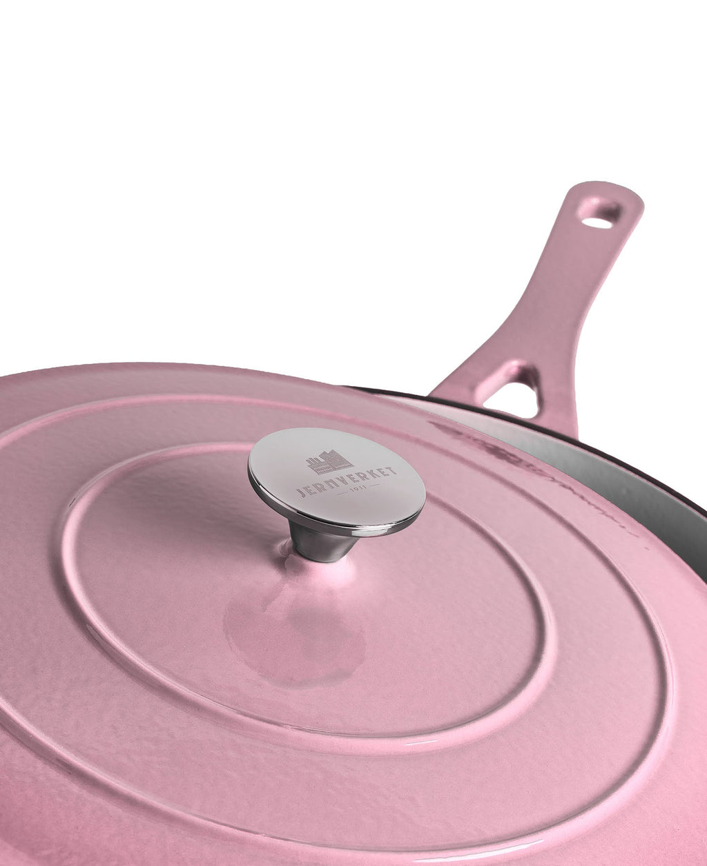 Caçarola Baixa de Ferro Fundido com Tampa 28 cm de diâmetro Rosa Retro