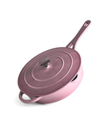 Caçarola Baixa de Ferro Fundido com Tampa 28 cm de diâmetro Rosa Retro