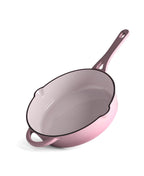 Caçarola Baixa de Ferro Fundido com Tampa 28 cm de diâmetro Rosa Retro
