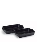 Conjunto de 2 Assadeiras Pretas Brilhantes