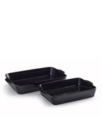 Conjunto de 2 Assadeiras Pretas Brilhantes