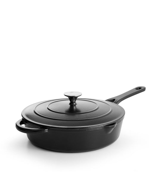 Caçarola Baixa de Ferro Fundido com Tampa 28 cm de diâmetro Escuro Matte