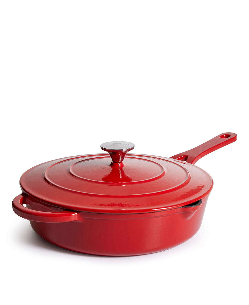 Caçarola Baixa de Ferro Fundido com Tampa 28 cm de diâmetro Vermelho Sangue