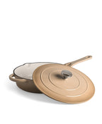 Caçarola Baixa de Ferro Fundido com Tampa 28 cm de diâmetro Creme
