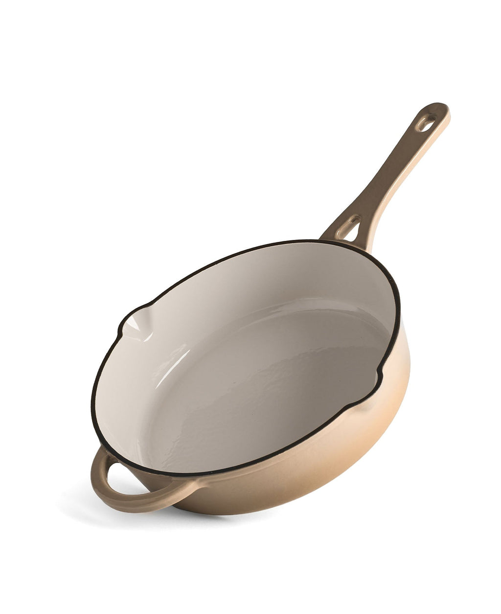 Caçarola Baixa de Ferro Fundido com Tampa 28 cm de diâmetro Creme