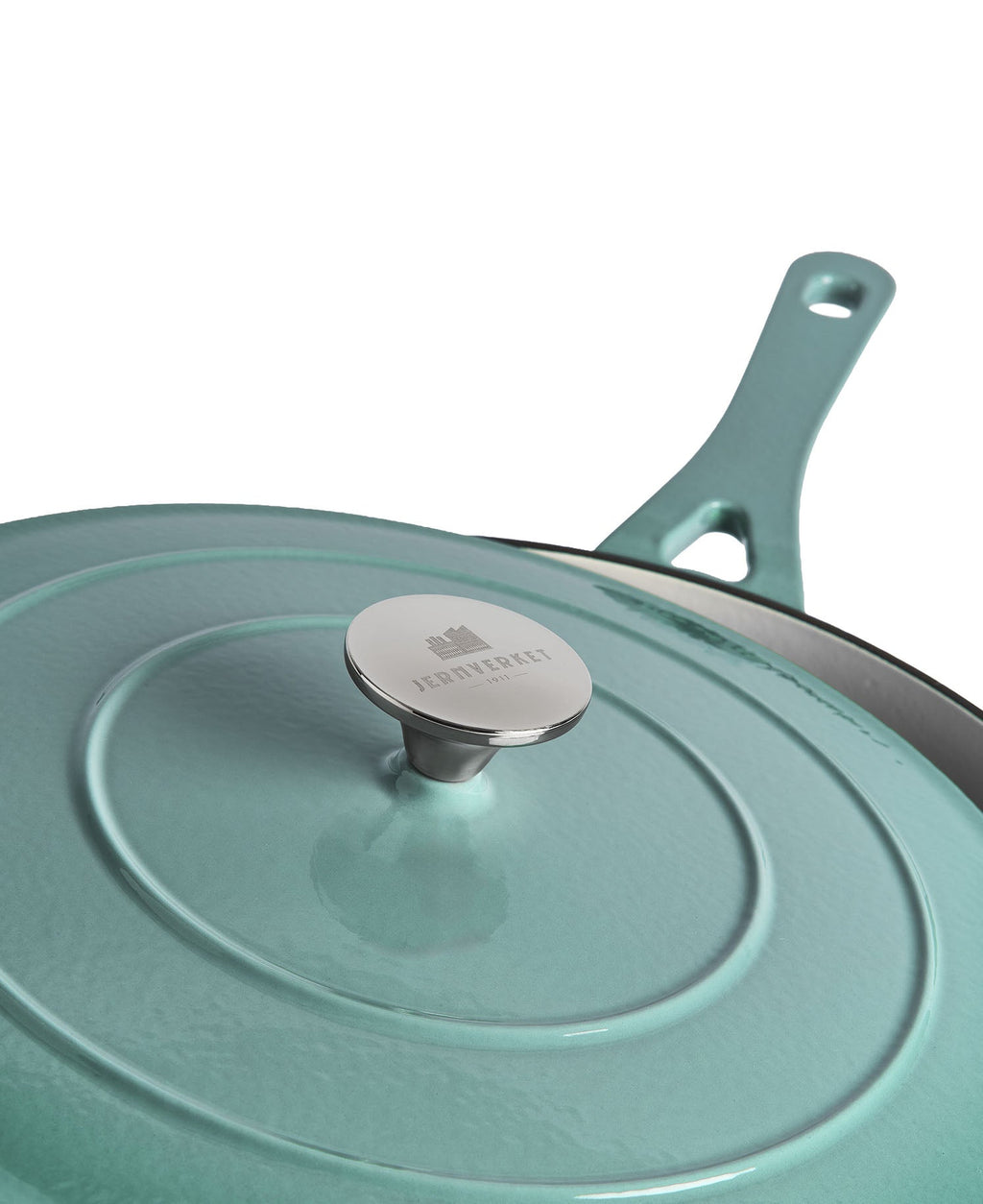 Caçarola Baixa de Ferro Fundido com Tampa 28 cm de diâmetro Retro Verde