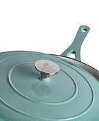 Caçarola Baixa de Ferro Fundido com Tampa 28 cm de diâmetro Retro Verde