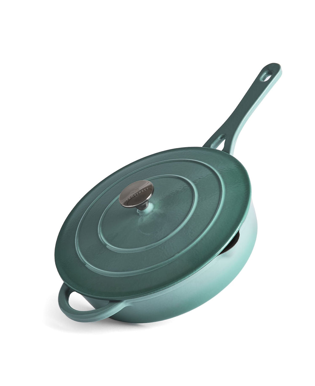 Caçarola Baixa de Ferro Fundido com Tampa 28 cm de diâmetro Retro Verde