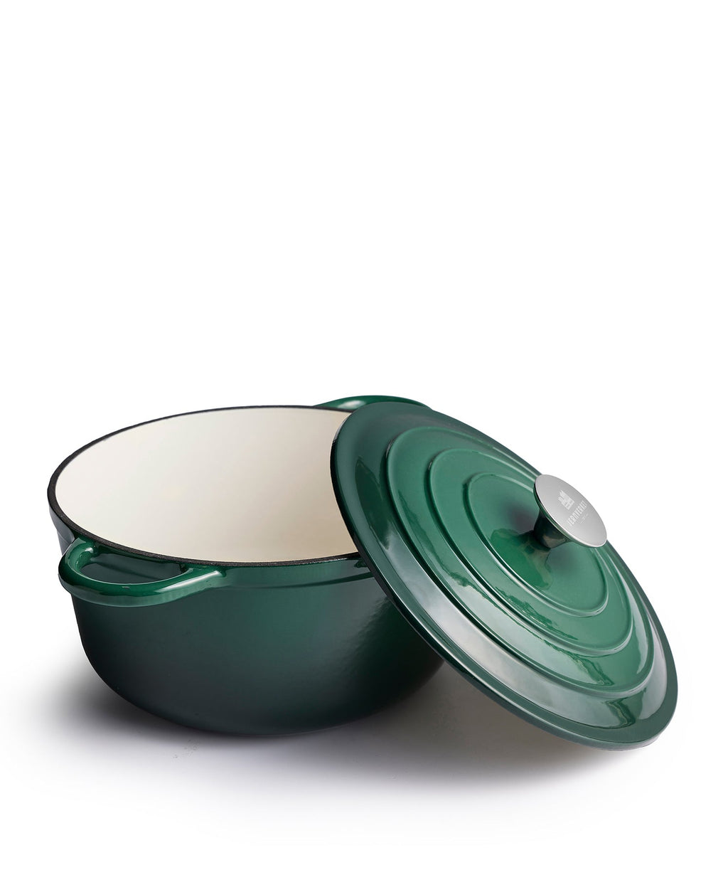 Panela de Ferro Fundido com Tampa, 4,2 Litros, 24 cm de diâmetro, Verde Escuro