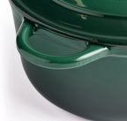 Panela de Ferro Fundido com Tampa, 4,2 Litros, 24 cm de diâmetro, Verde Escuro