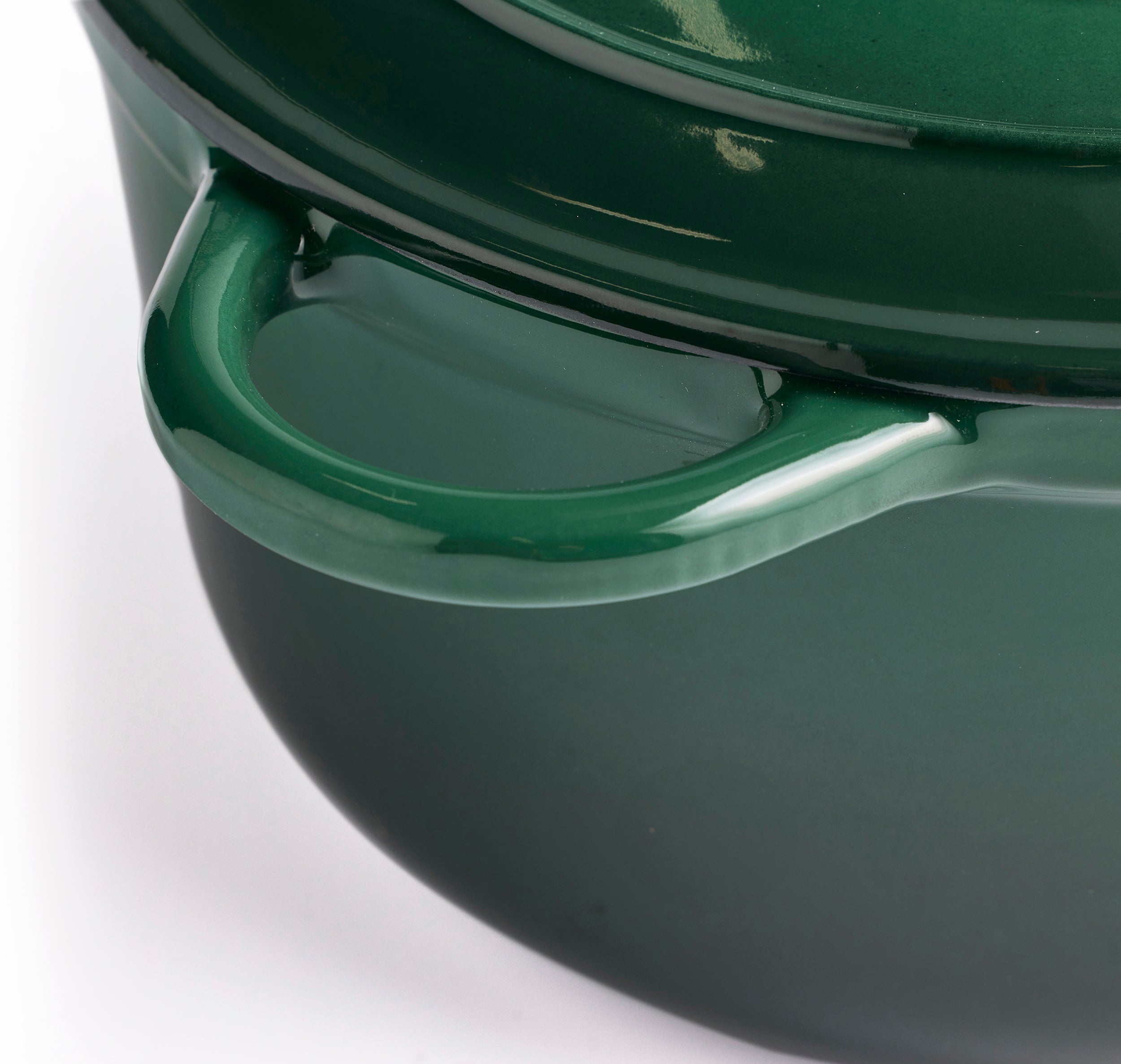Panela de Ferro Fundido com Tampa, 4,2 Litros, 24 cm de diâmetro, Verde Escuro