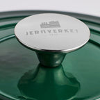 Panela de Ferro Fundido com Tampa, 4,2 Litros, 24 cm de diâmetro, Verde Escuro