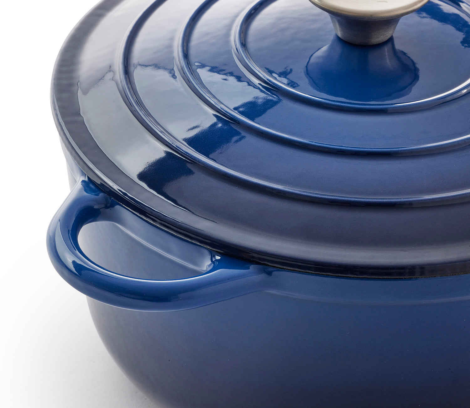 Panela de Ferro Fundido com Tampa, 4,2 Litros, 24 cm de diâmetro, Brisa Azul