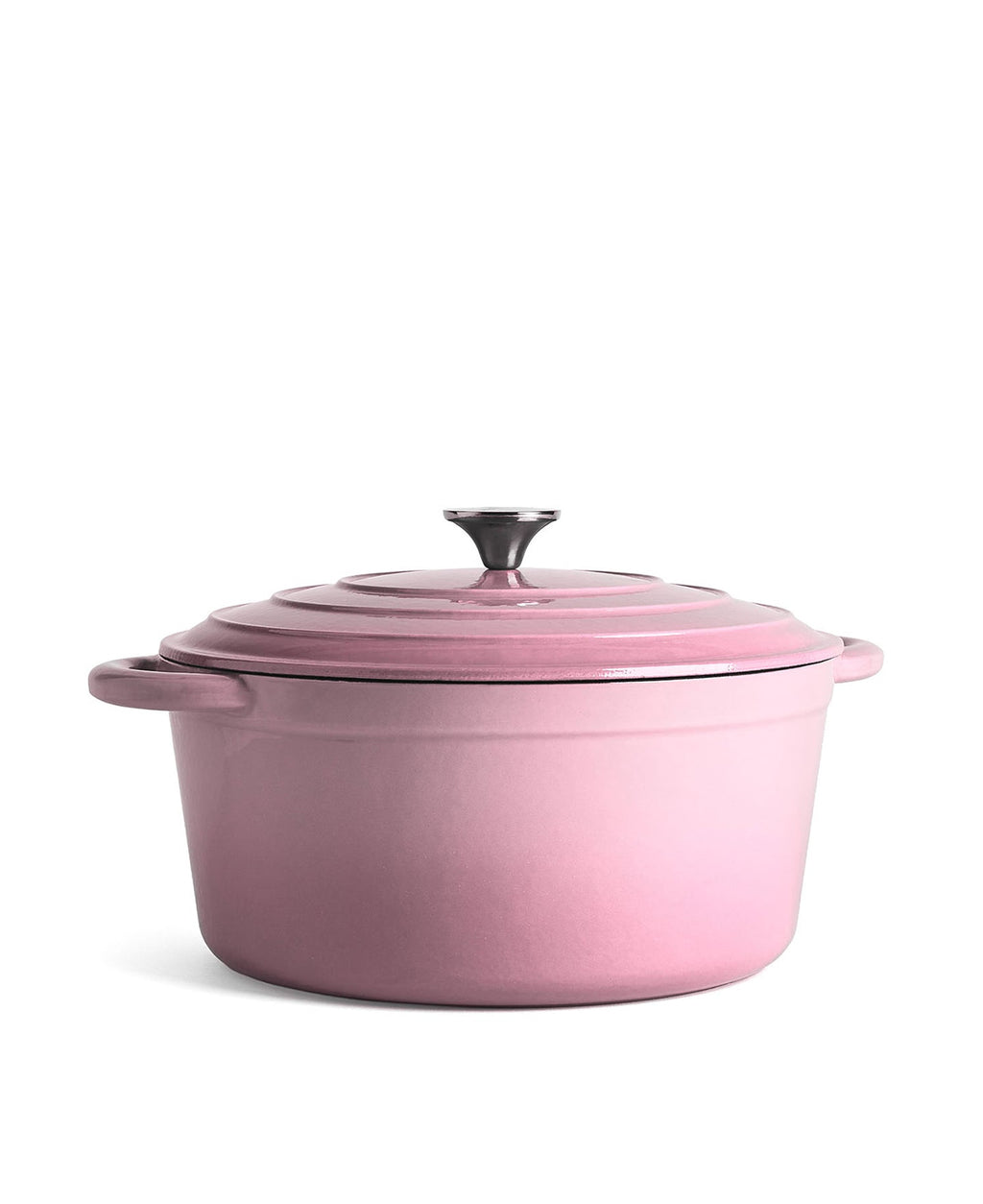 Panela Grande de Ferro Fundido com Tampa, 7 Litros, 29 cm de diâmetro, Rosa Retro