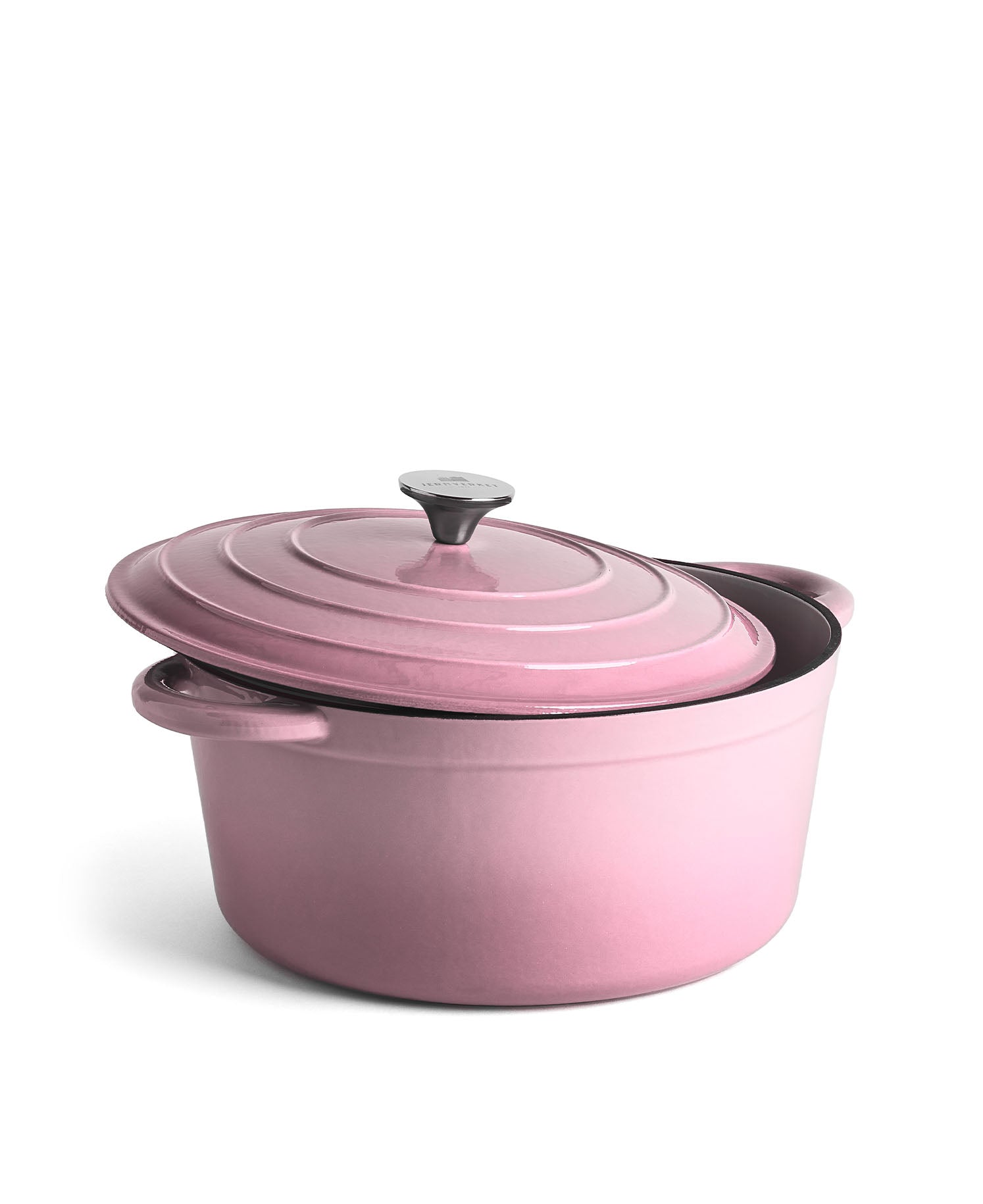 Panela Grande de Ferro Fundido com Tampa, 7 Litros, 29 cm de diâmetro, Rosa Retro