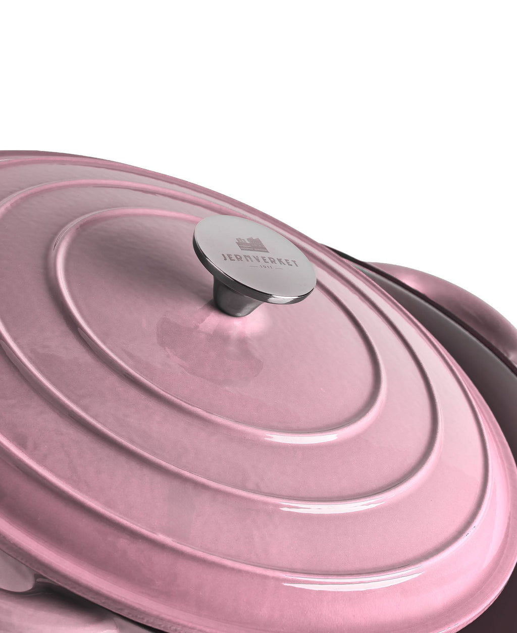 Panela Grande de Ferro Fundido com Tampa, 7 Litros, 29 cm de diâmetro, Rosa Retro