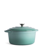 Panela Grande de Ferro Fundido com Tampa, 7 Litros, 29 cm diâmetro, Retro Verde