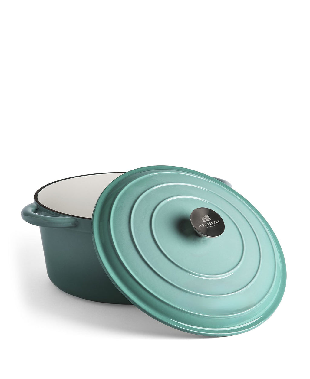 Panela Grande de Ferro Fundido com Tampa, 7 Litros, 29 cm diâmetro, Retro Verde