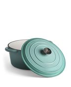 Panela Grande de Ferro Fundido com Tampa, 7 Litros, 29 cm diâmetro, Retro Verde