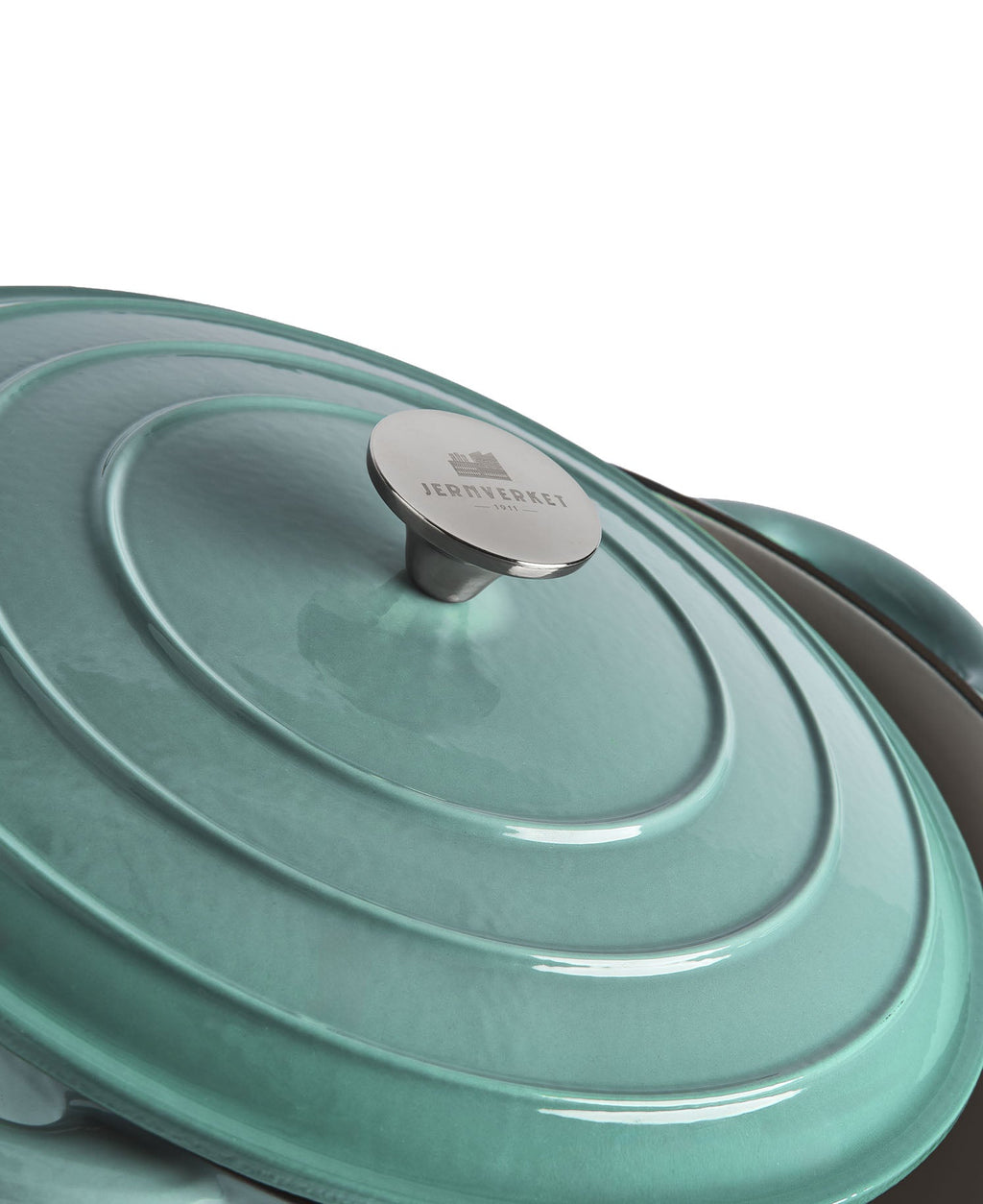 Panela Grande de Ferro Fundido com Tampa, 7 Litros, 29 cm diâmetro, Retro Verde