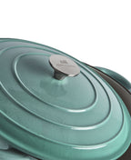 Panela Grande de Ferro Fundido com Tampa, 7 Litros, 29 cm diâmetro, Retro Verde