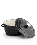 Panela de Ferro Fundido com Tampa, 4,2 Litros, 24 cm de diâmetro, Preto Mate