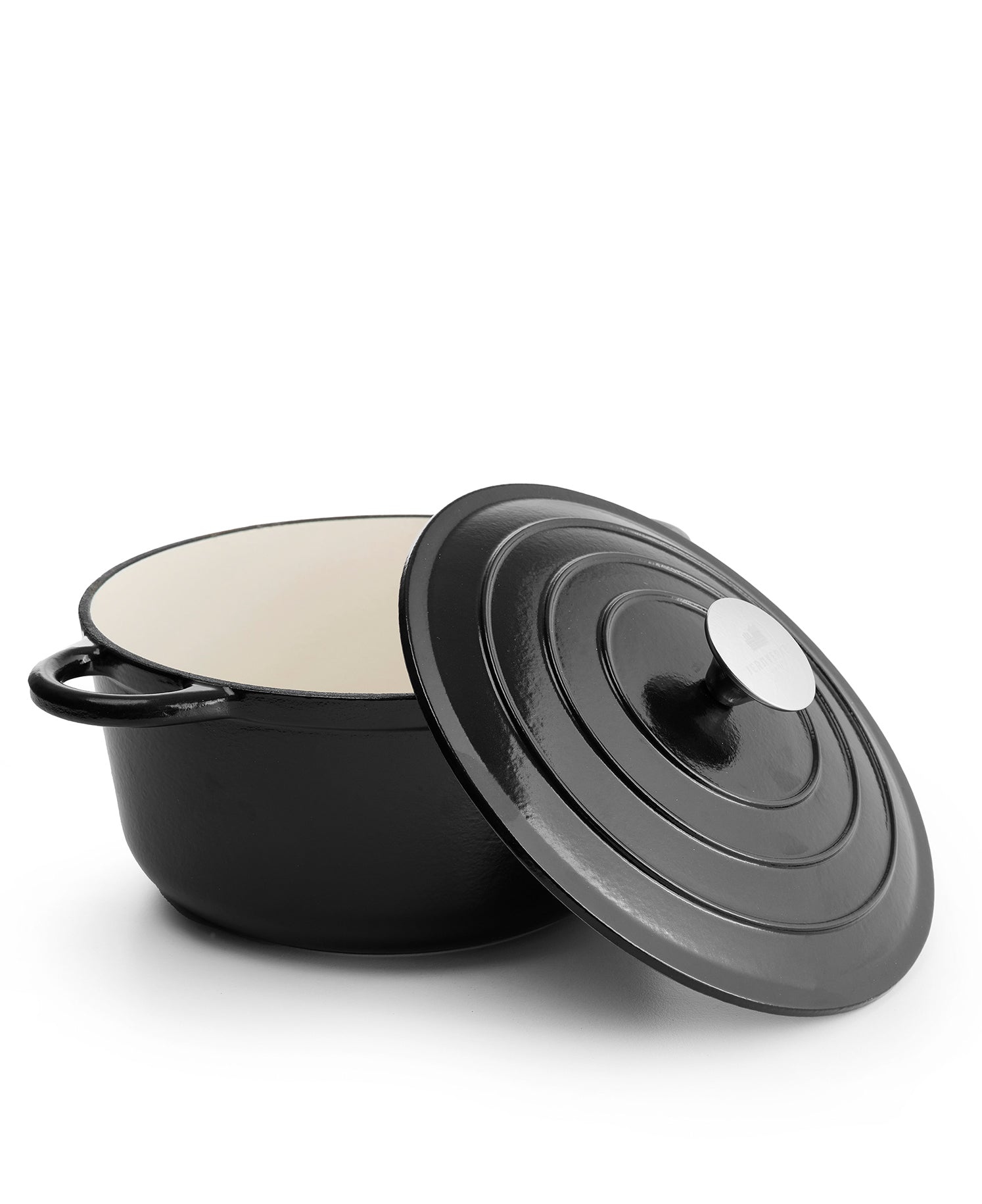 Panela de Ferro Fundido com Tampa, 4,2 Litros, 24 cm de diâmetro, Preto Mate