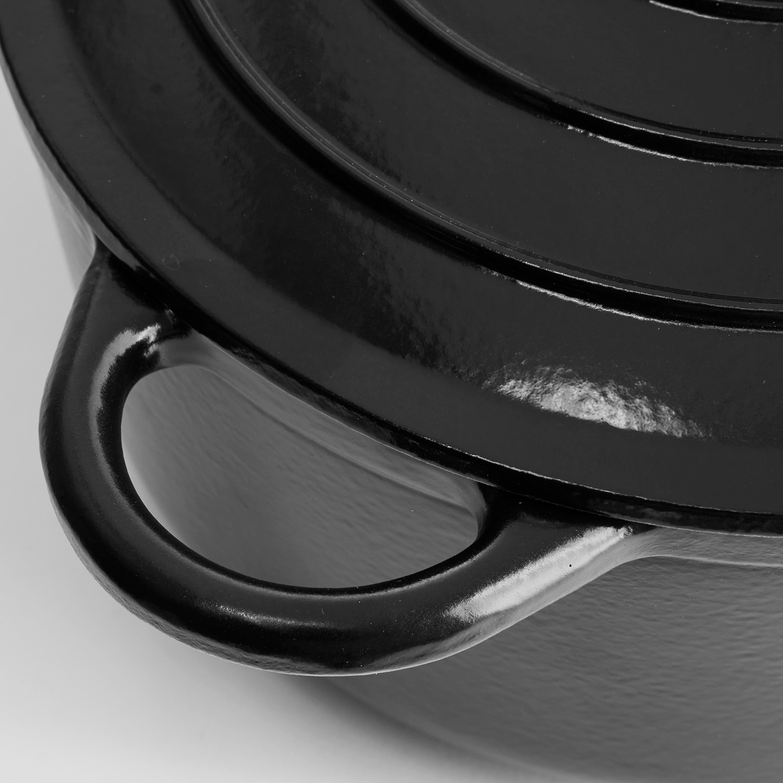 Panela de Ferro Fundido com Tampa, 4,2 Litros, 24 cm de diâmetro, Preto Mate