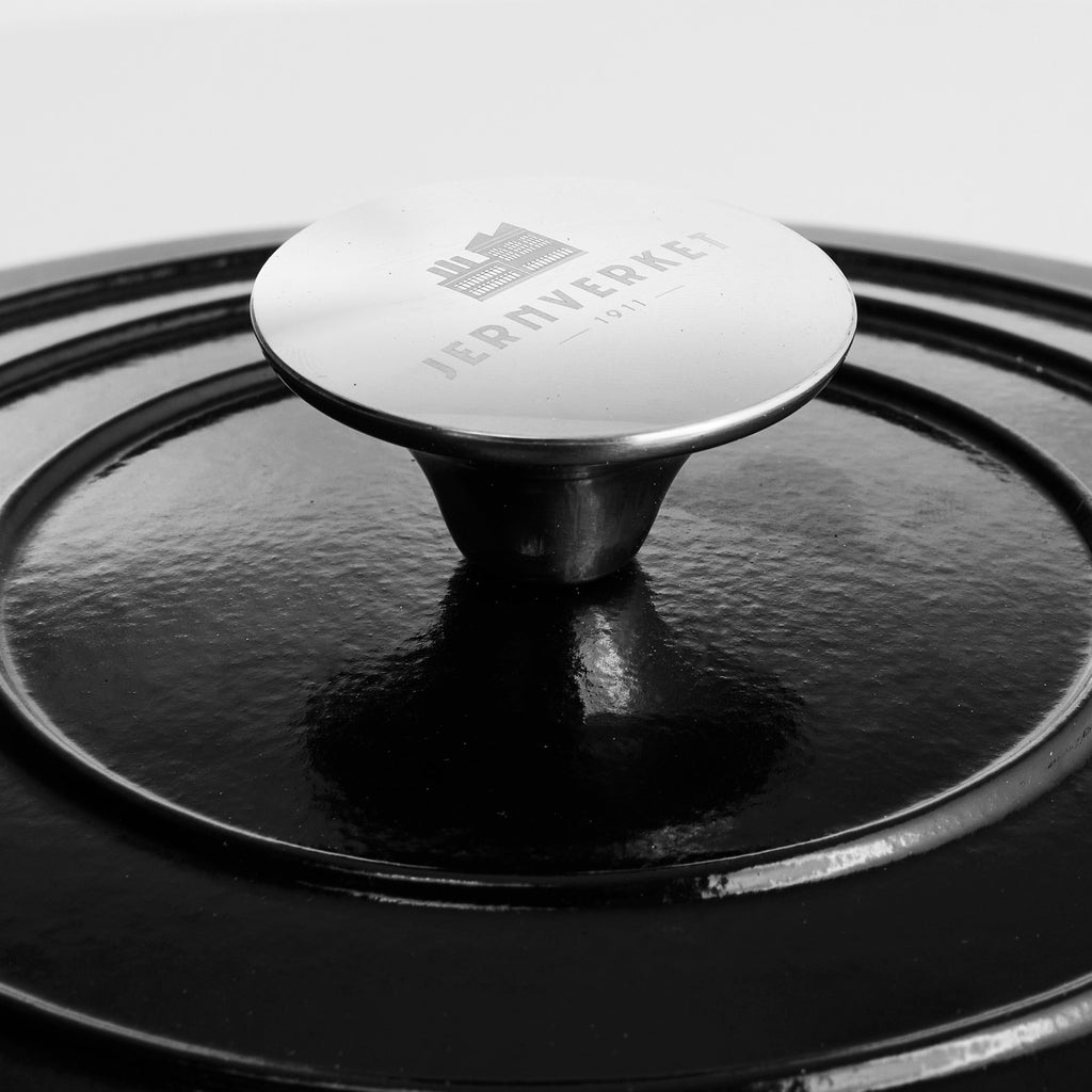 Panela de Ferro Fundido com Tampa, 4,2 Litros, 24 cm de diâmetro, Preto Mate