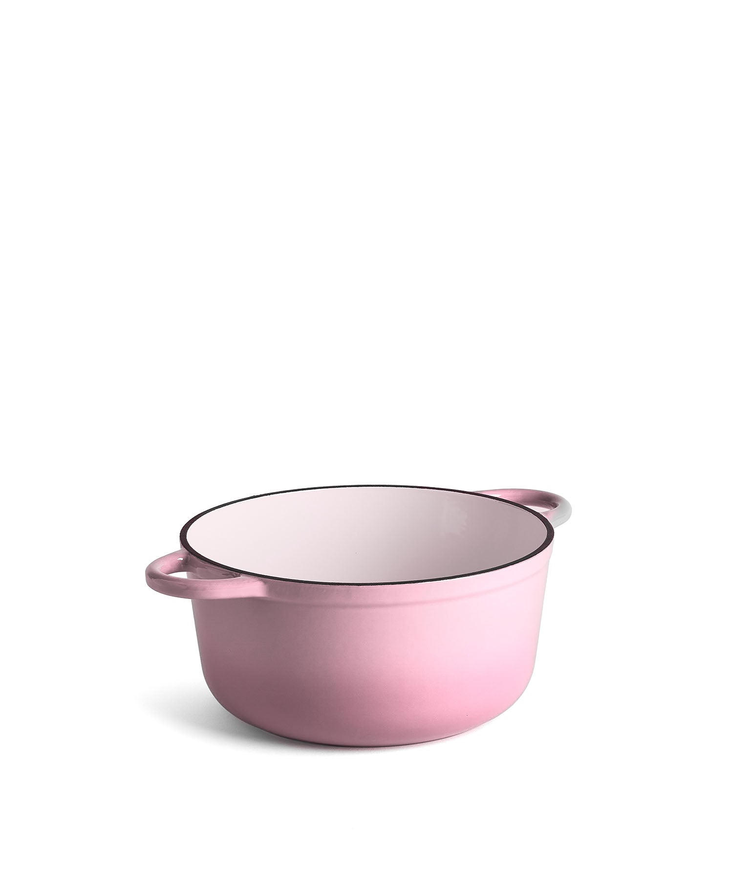 Panela de Ferro Fundido com Tampa, 4,2 Litros, 24 cm de diâmetro, Cor-de-rosa Retro