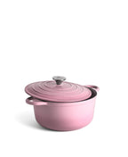 Panela de Ferro Fundido com Tampa, 4,2 Litros, 24 cm de diâmetro, Cor-de-rosa Retro