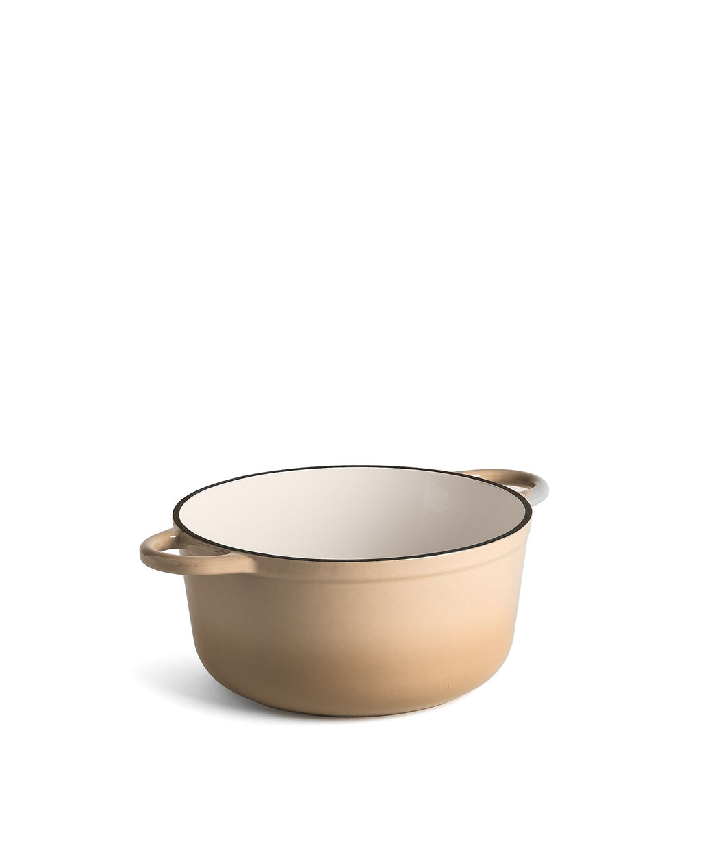 Panela de Ferro Fundido com Tampa, 4,2 Litros, 24 cm de diâmetro, Creme