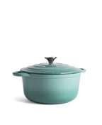 Caçarola de Ferro Fundido com Tampa, 4,2 Litros, 24 cm de diâmetro, Verde Retro