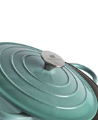 Caçarola de Ferro Fundido com Tampa, 4,2 Litros, 24 cm de diâmetro, Verde Retro