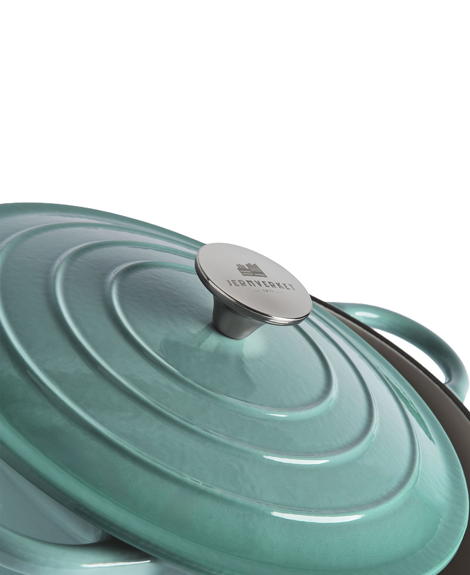 Caçarola de Ferro Fundido com Tampa, 4,2 Litros, 24 cm de diâmetro, Verde Retro