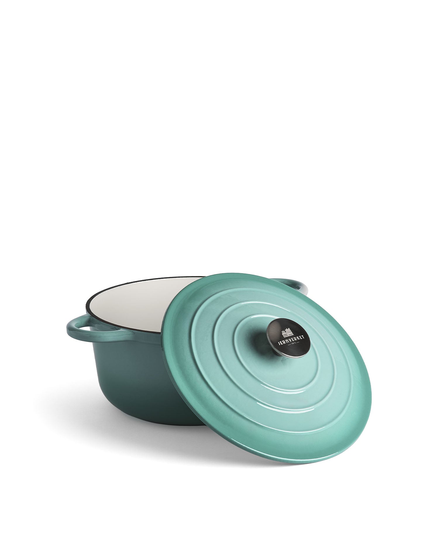 Caçarola de Ferro Fundido com Tampa, 4,2 Litros, 24 cm de diâmetro, Verde Retro