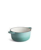 Caçarola de Ferro Fundido com Tampa, 4,2 Litros, 24 cm de diâmetro, Verde Retro