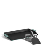 Conjunto Chapa de Grelhar em Ferro Fundido Burger & Grelhador Verde 40x25 cm
