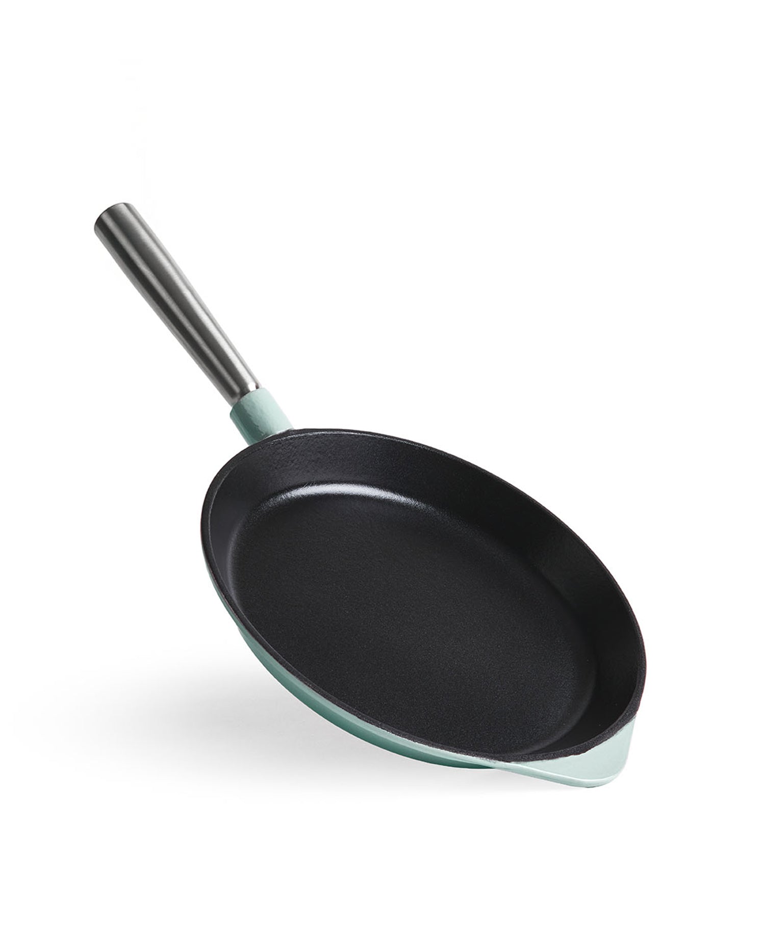 Frigideira de Ferro Fundido 28 cm de diâmetro Verde Vintage com Pega Removível