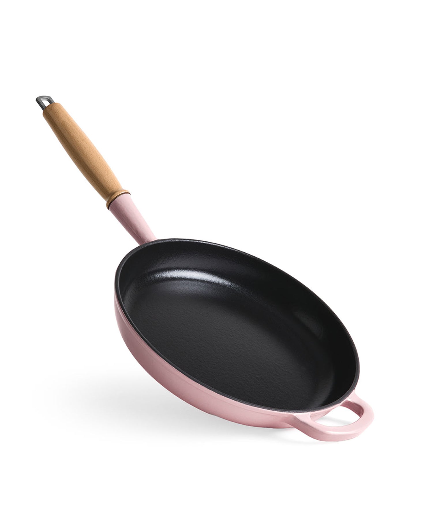 Frigideira de Ferro Fundido 28 cm de diâmetro Rosa Retro com Cabo de Madeira
