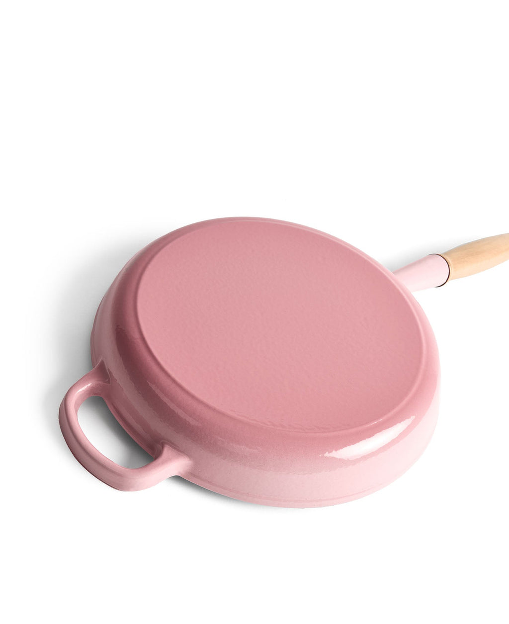 Frigideira de Ferro Fundido 28 cm de diâmetro Rosa Retro com Cabo de Madeira