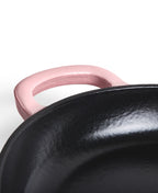 Frigideira de Ferro Fundido 28 cm de diâmetro Rosa Retro com Cabo de Madeira