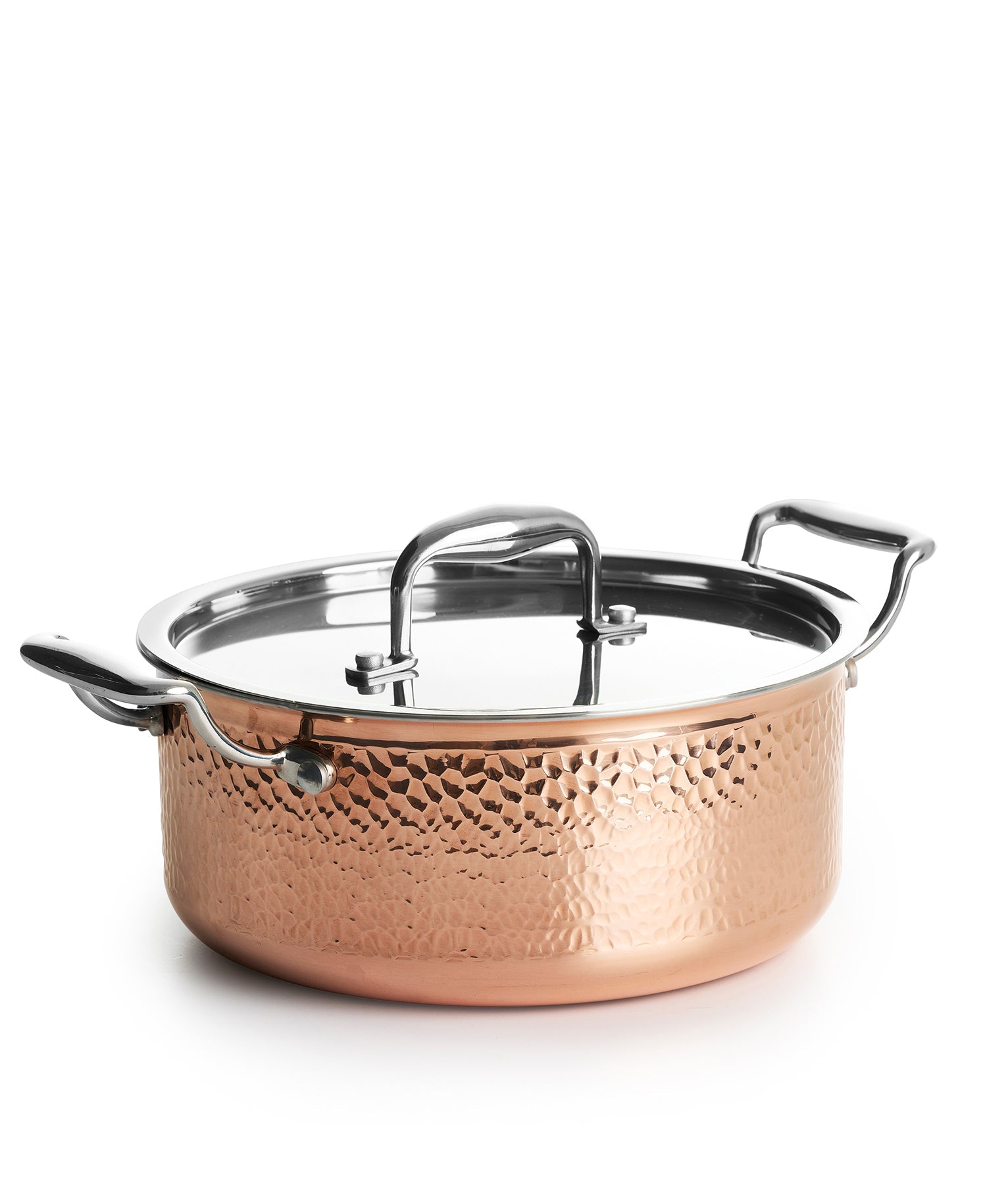 Panela de Cobre Martelado com Tampa 22 cm de diâmetro