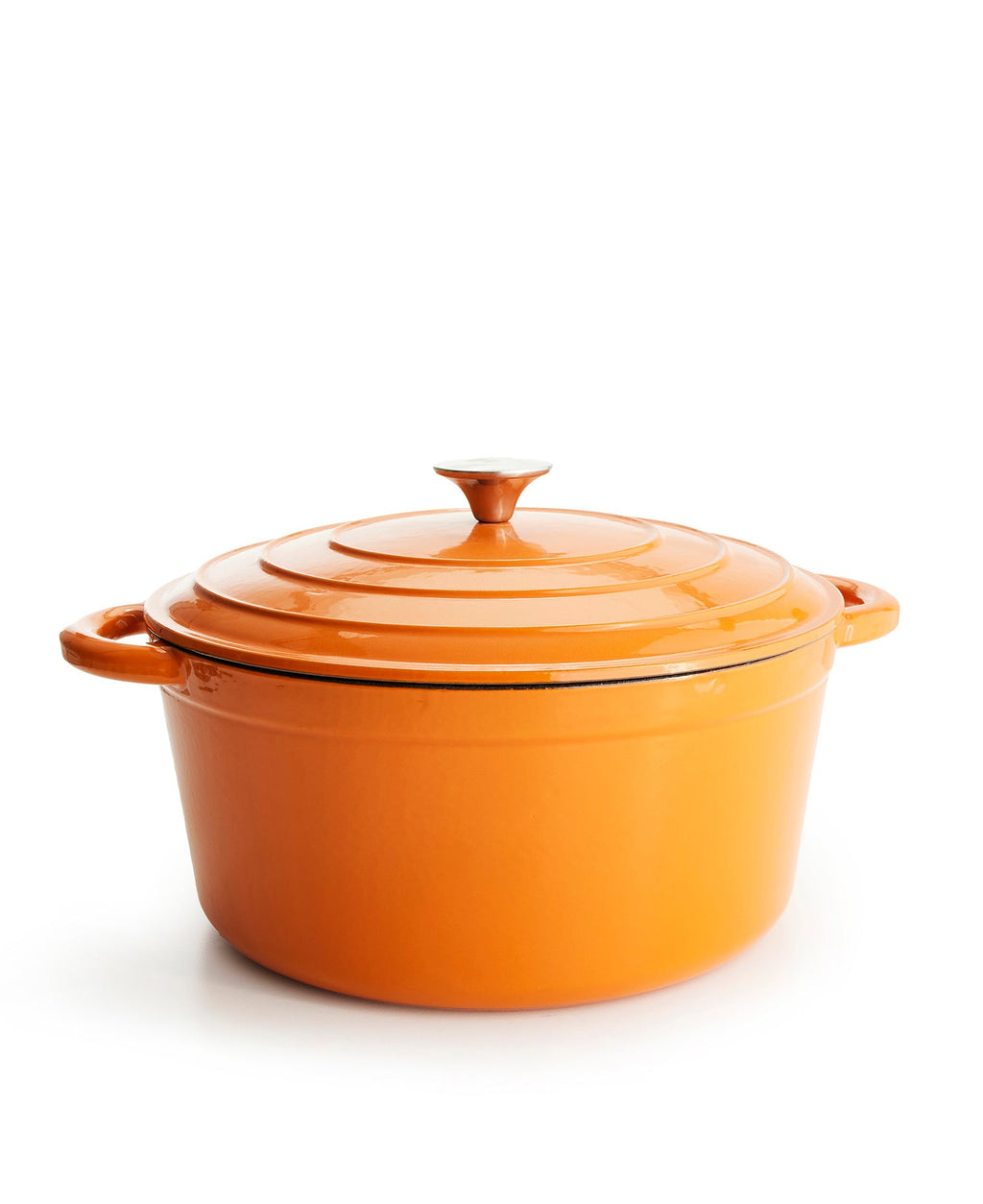 Caçarola grande de ferro fundido com tampa, 7 litros, 29 cm de diâmetro, Laranja