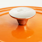Caçarola grande de ferro fundido com tampa, 7 litros, 29 cm de diâmetro, Laranja