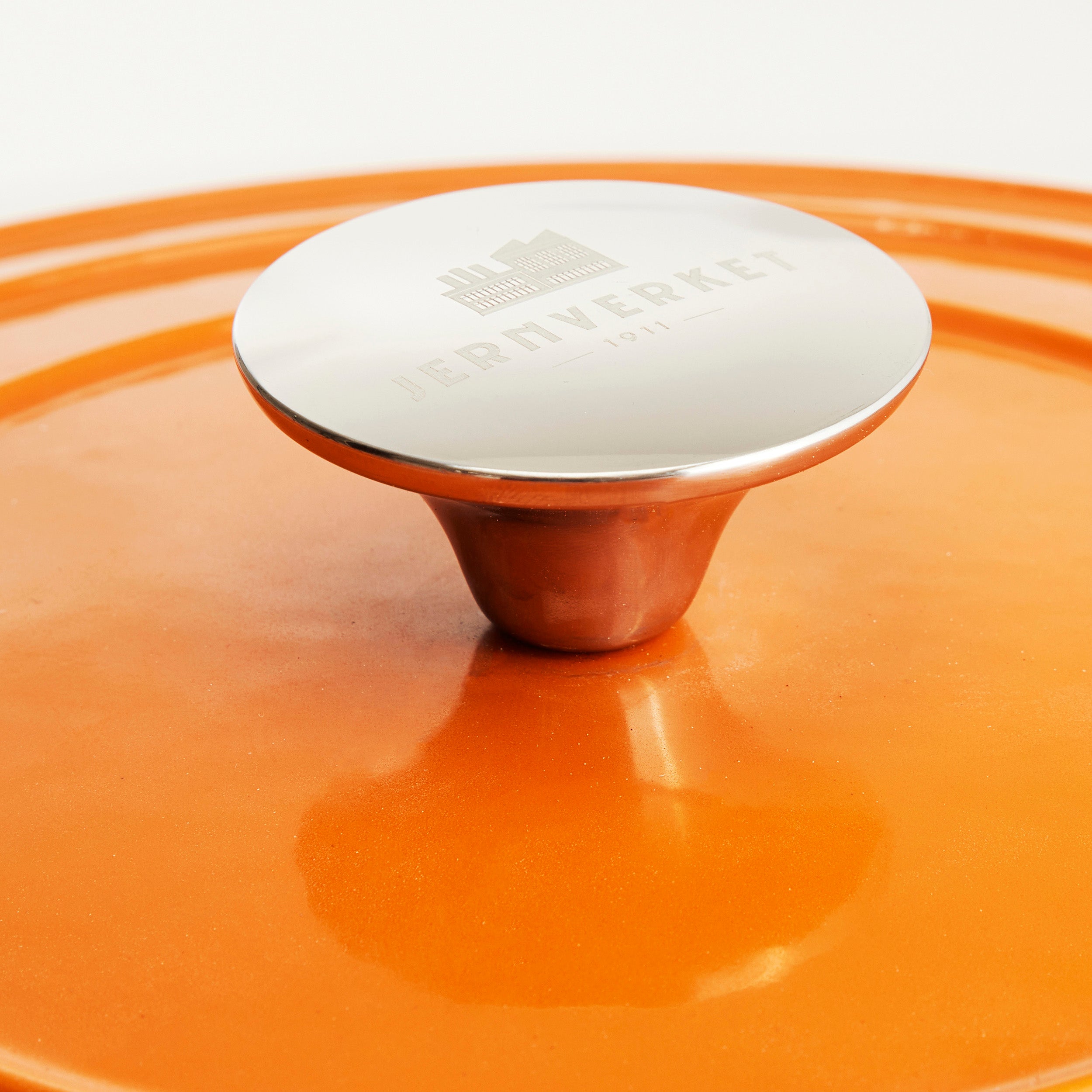 Caçarola grande de ferro fundido com tampa, 7 litros, 29 cm de diâmetro, Laranja